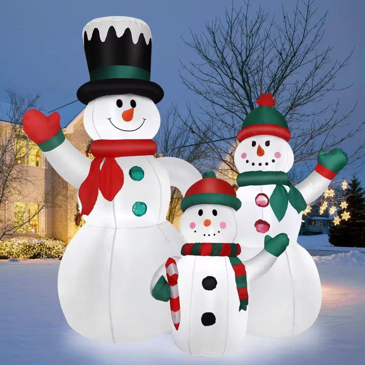 GENERICO - INFLABLE NAVIDEÑO TRES MUÑECOS DE NIEVE 150CM