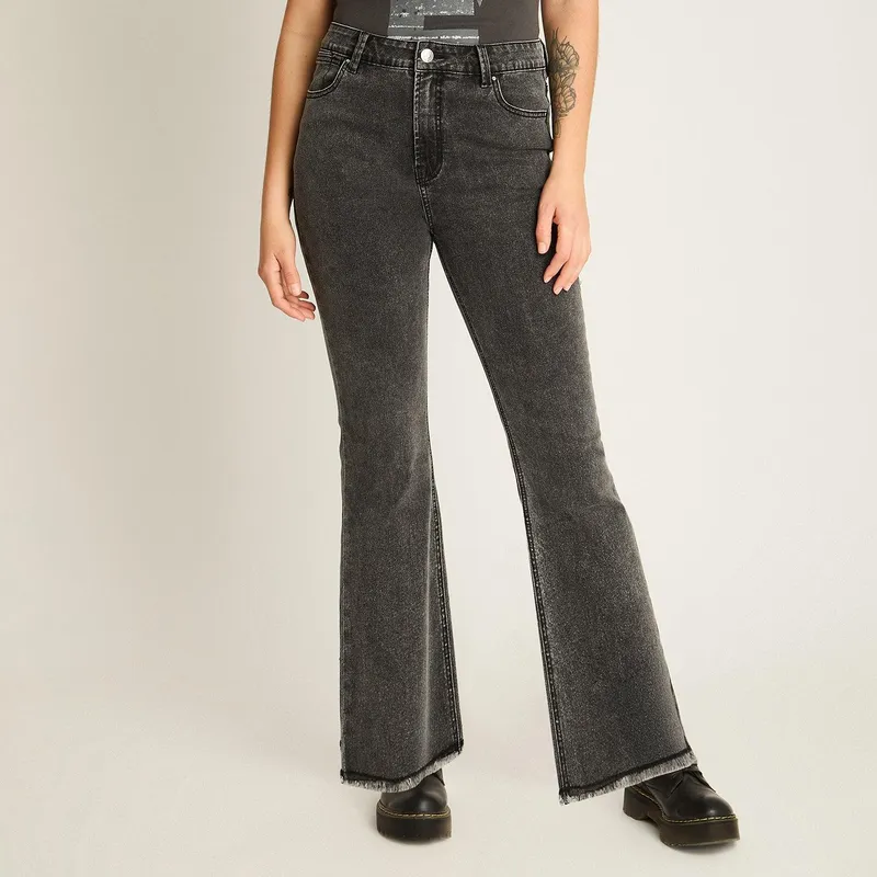 ACUARELA - Jeans Gris Oscuro Flare