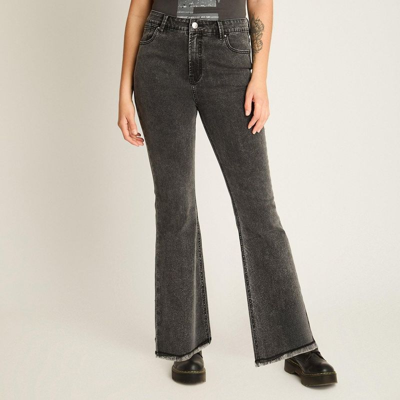 ACUARELA - Jeans Gris Oscuro Flare