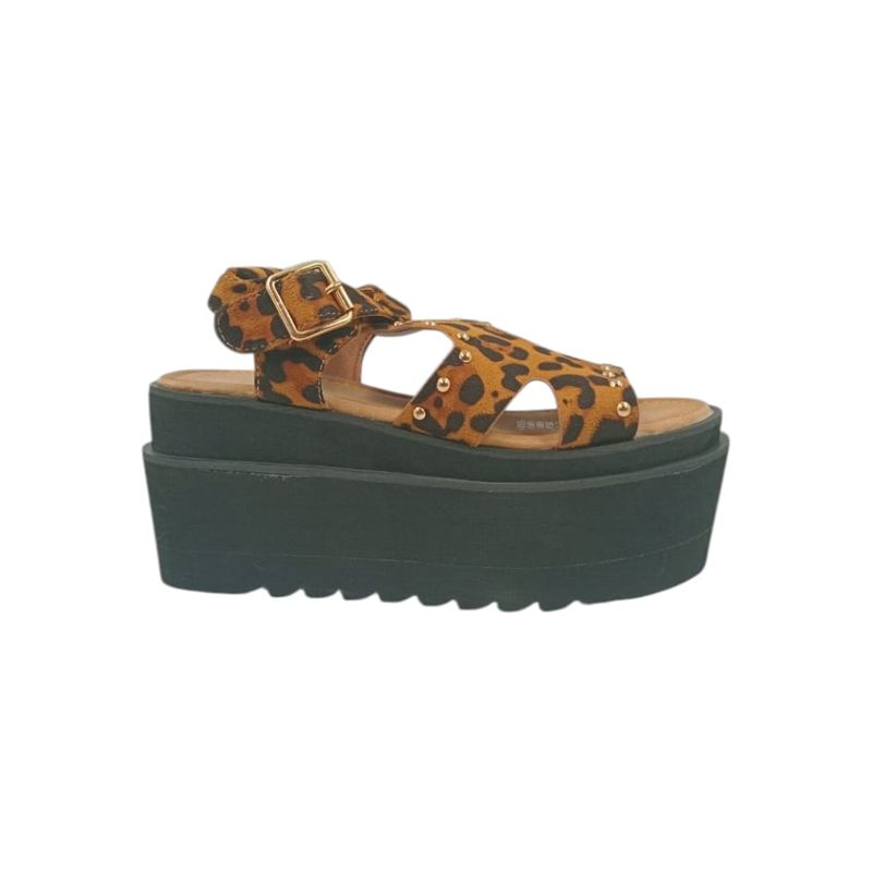 HERIEL - Sandalia Camel Print Plataforma