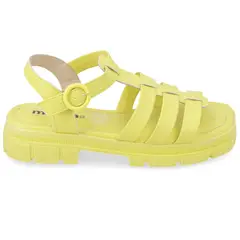 MOLECA - Sandalia Plana Mujer Eco Cuero Amarillo