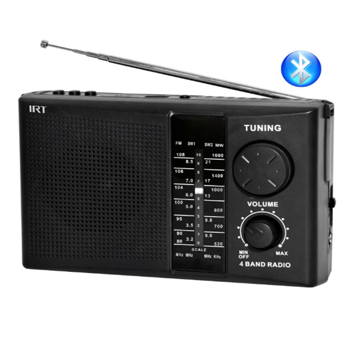 IRT - RADIO CON BLUETOOTH RECARGABLE Y A PILAS. 4 BANDAS