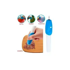 GENERICO - Lápiz Grabador Tallador Metal Plástico Vidrio Madera Cuero