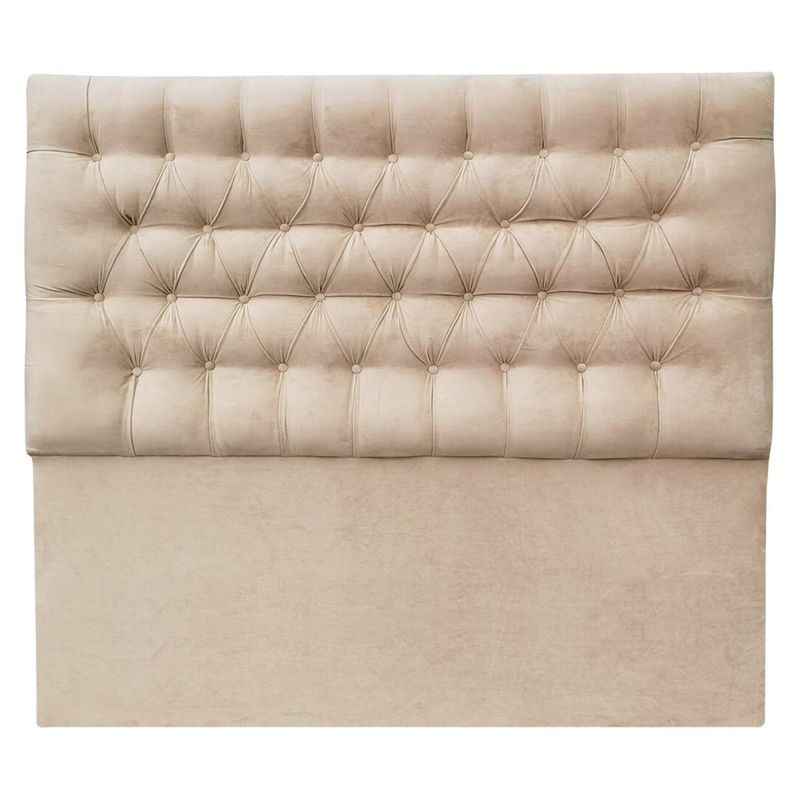 VINTAGE MOBEL - Respaldo de cama capitone 15 plaza  Felpa Beige