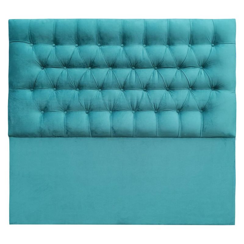 VINTAGE MOBEL - Respaldo de cama capitone King Felpa Turquesa