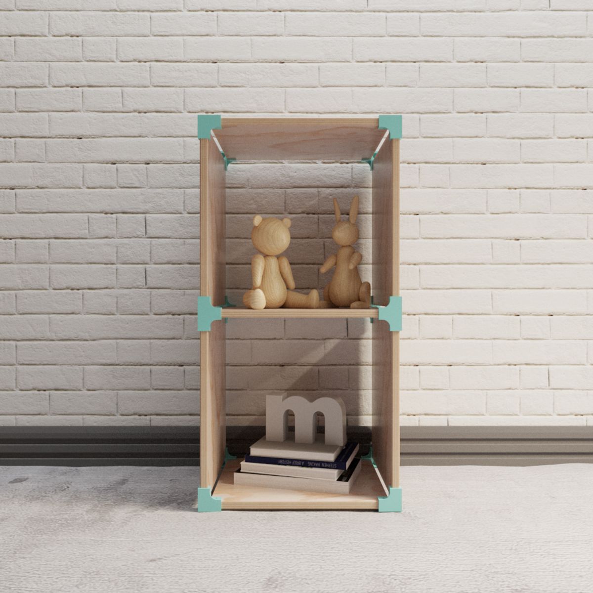 GENERICO - Cubo 2x1 de Madera Modular  Repisa Organizadora