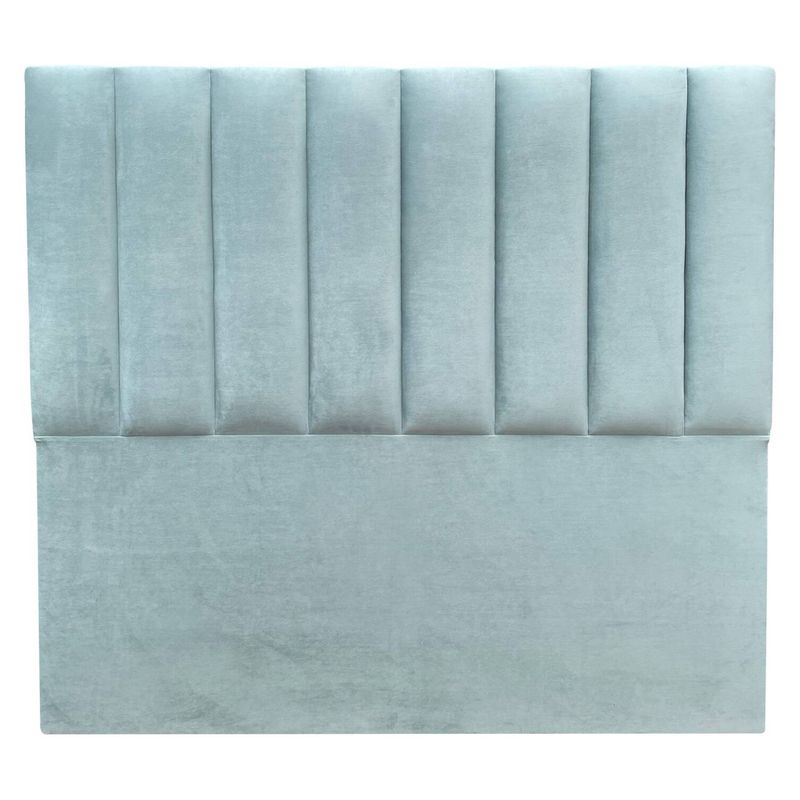 VINTAGE MOBEL - Respaldo de cama Tubular 2 plazas Felpa Verde Agua