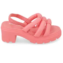MOLECA - Sandalia Taco Ancho 7cm Mujer Eco Cuero Coral