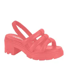 MOLECA - Sandalia Taco Ancho 7cm Mujer Eco Cuero Coral