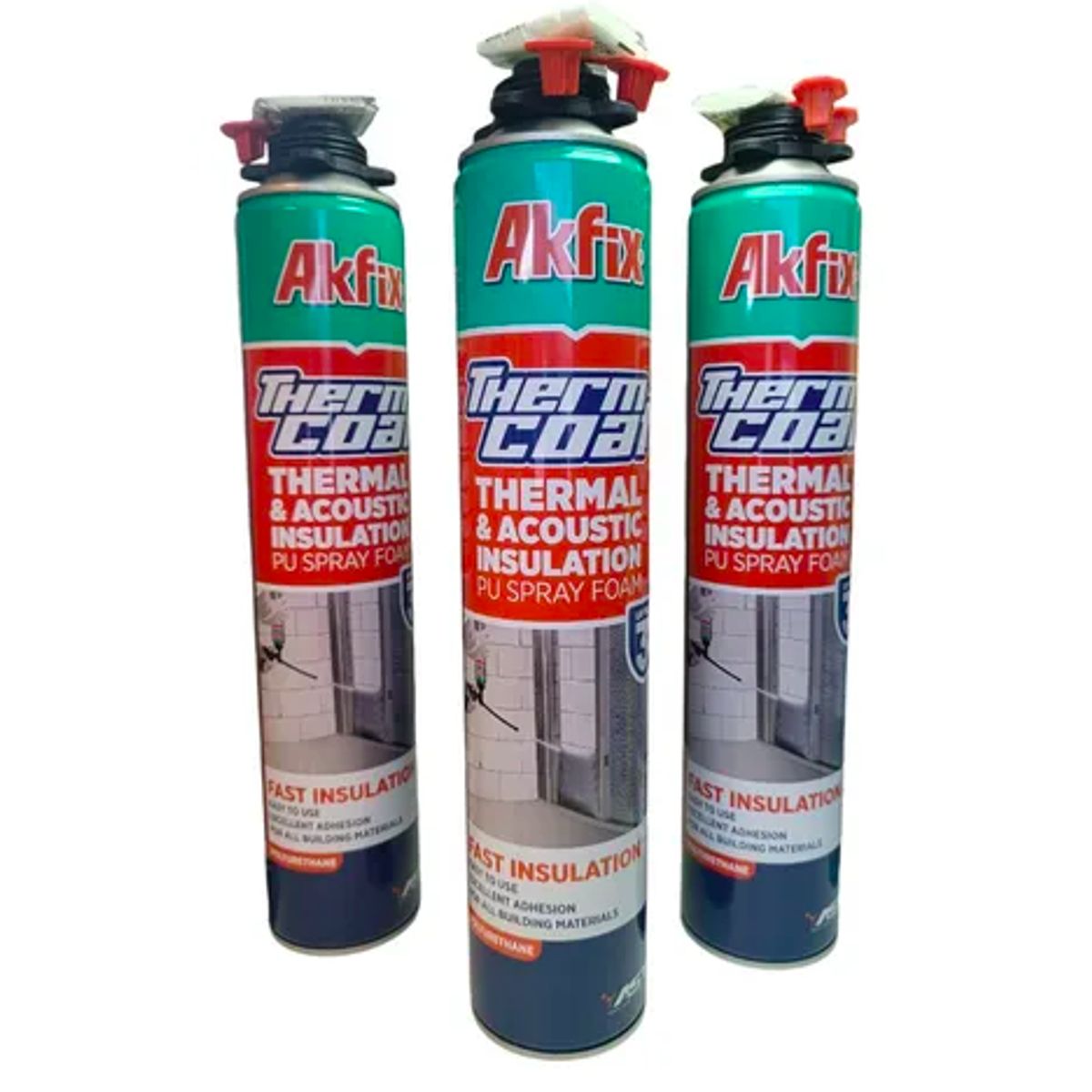 AKFIX - Pack x3 Espuma Poliuretano Proyectado Akfix + Limpiador