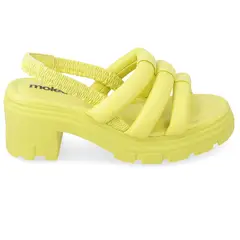 MOLECA - Sandalia Taco Ancho 7cm Mujer Eco Cuero Amarillo