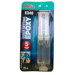 AKFIX - Adhesivo Epoxico Epoxy Bicomponente A+b 25ml E340 Quick Setting