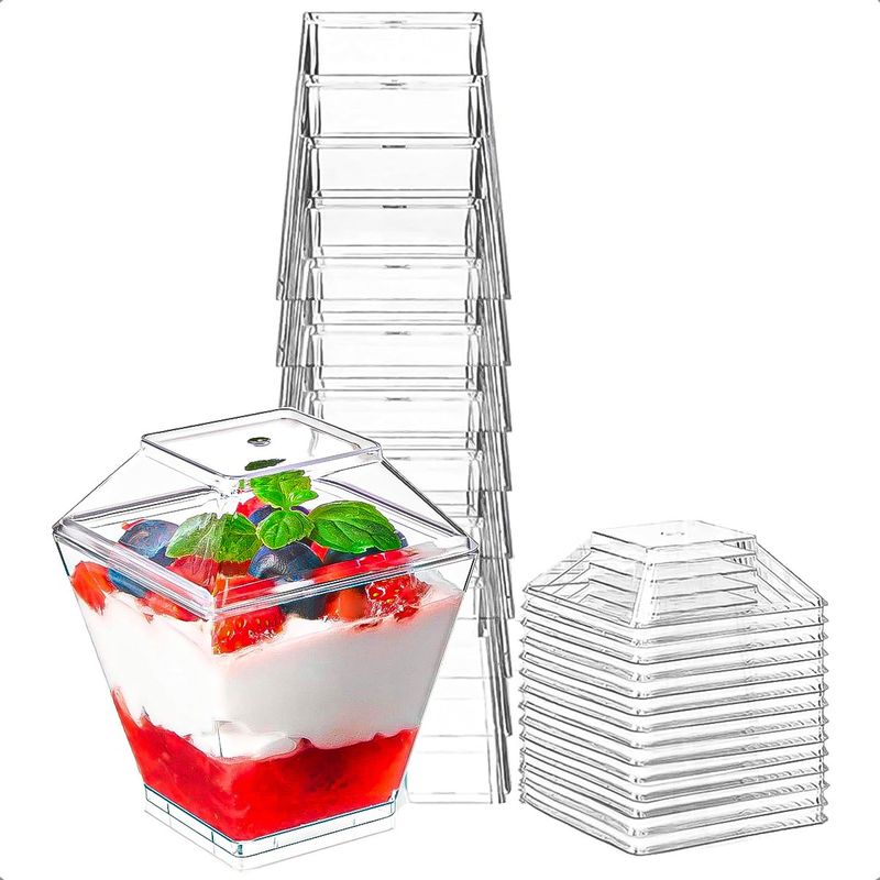 GENERICO - Vasos De Postre Vaso Acrilico Pack 10 Vasos Acrilicos 180ml