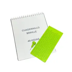 GENERICO - Kit Inicio Regleta Media Carta - Cuaderno Braille 40 Hojas