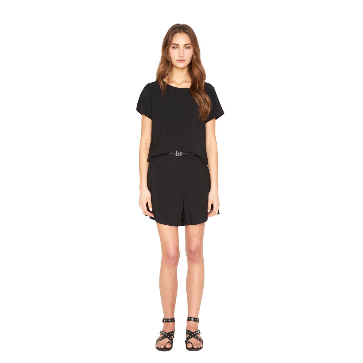 JACINTA TIENDA - Polera Ana manga corta negra Jacinta Tienda