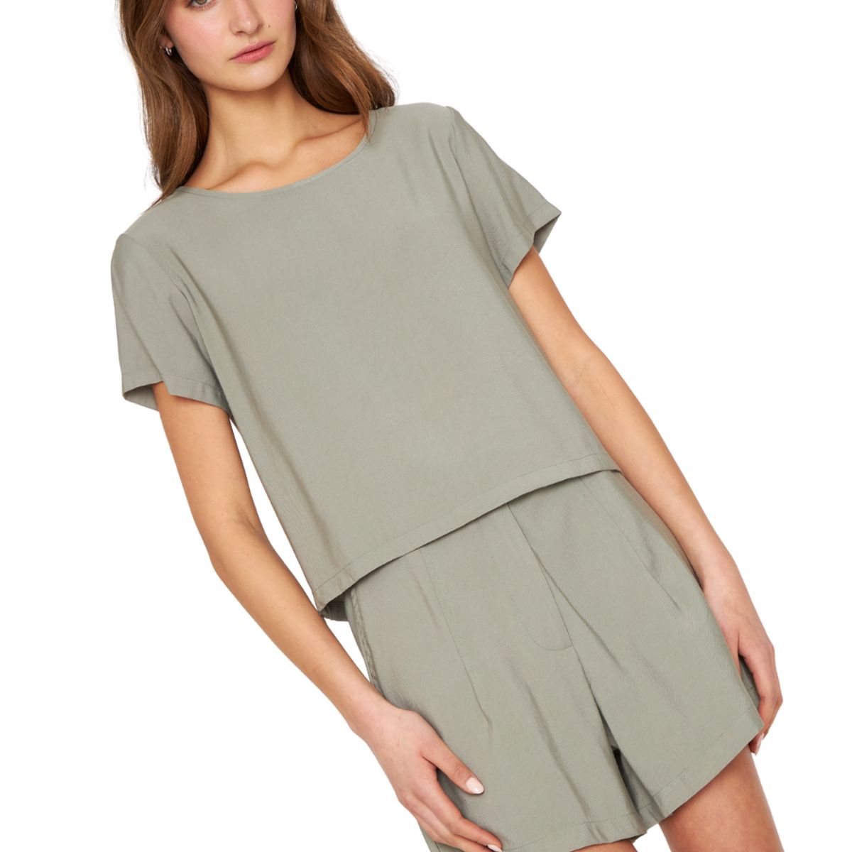 JACINTA TIENDA - Polera Ana manga corta verde Jacinta Tienda