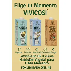 GENERICO - Bebida Vegetal De Almendra Vivicòsi 1l Sin Azúcar Ni Lactosa