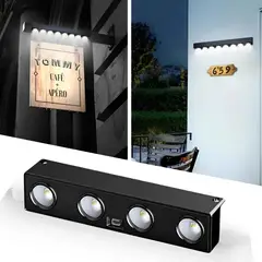 TASBEL - Lampara Aplique De Pared Solar Led barra luz fria y calida