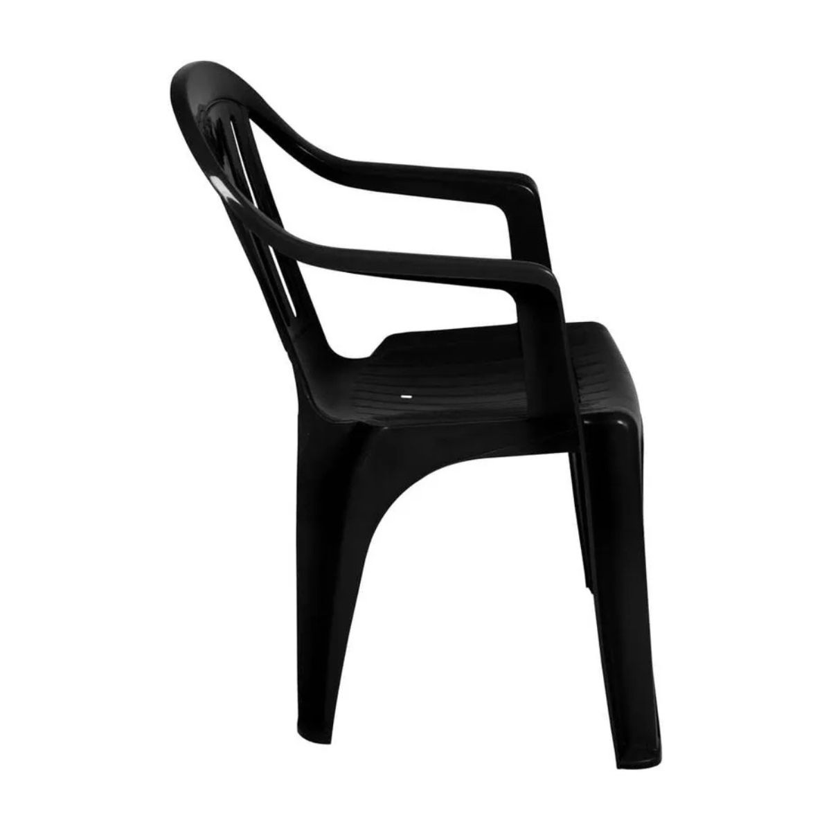 GENERICO - Silla plástica con brazo negra 57x56x81.5 cm 4 unidades Mor