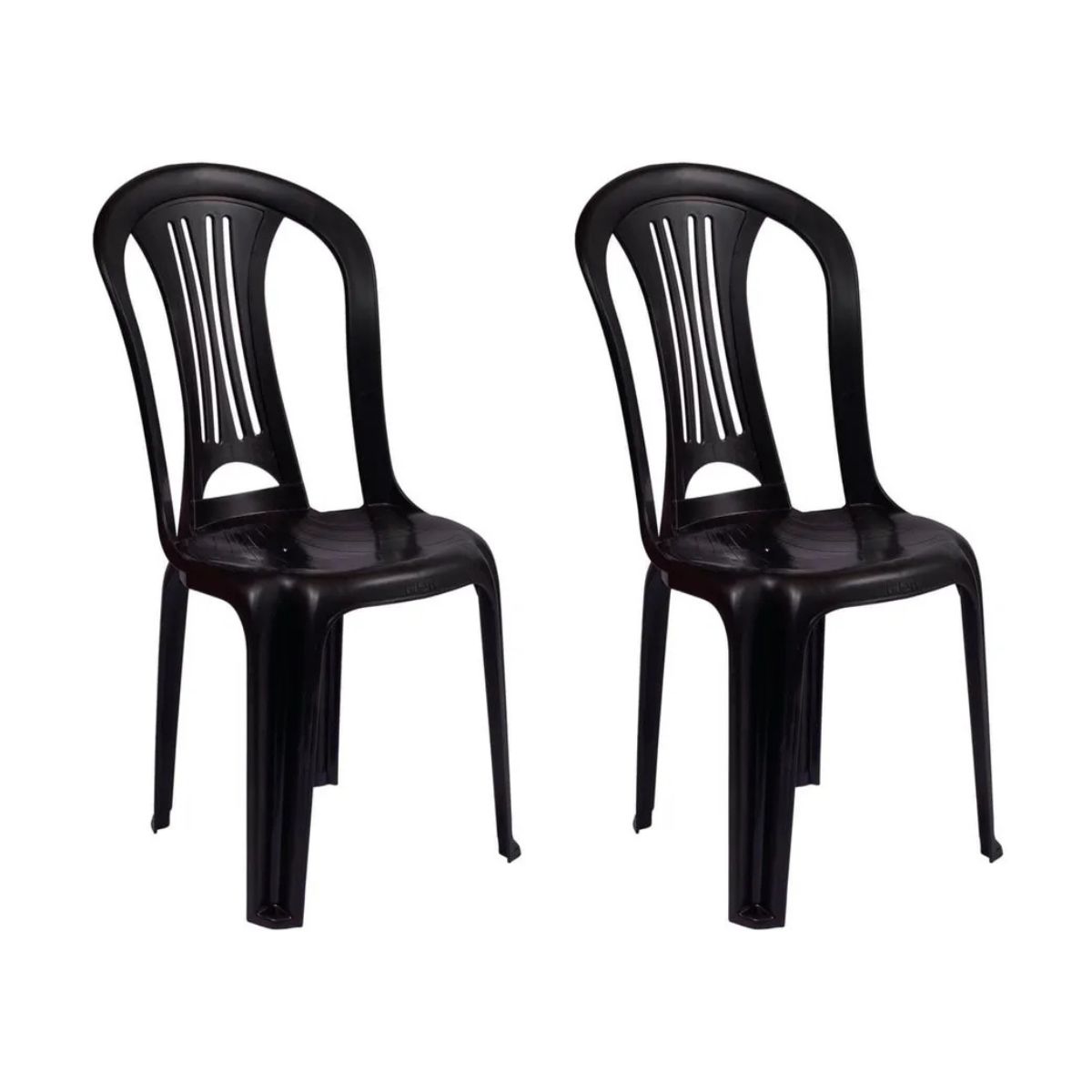 GENERICO - Silla plástica negra 51x42.5x88.8 sin brazos 4 unidades Mor