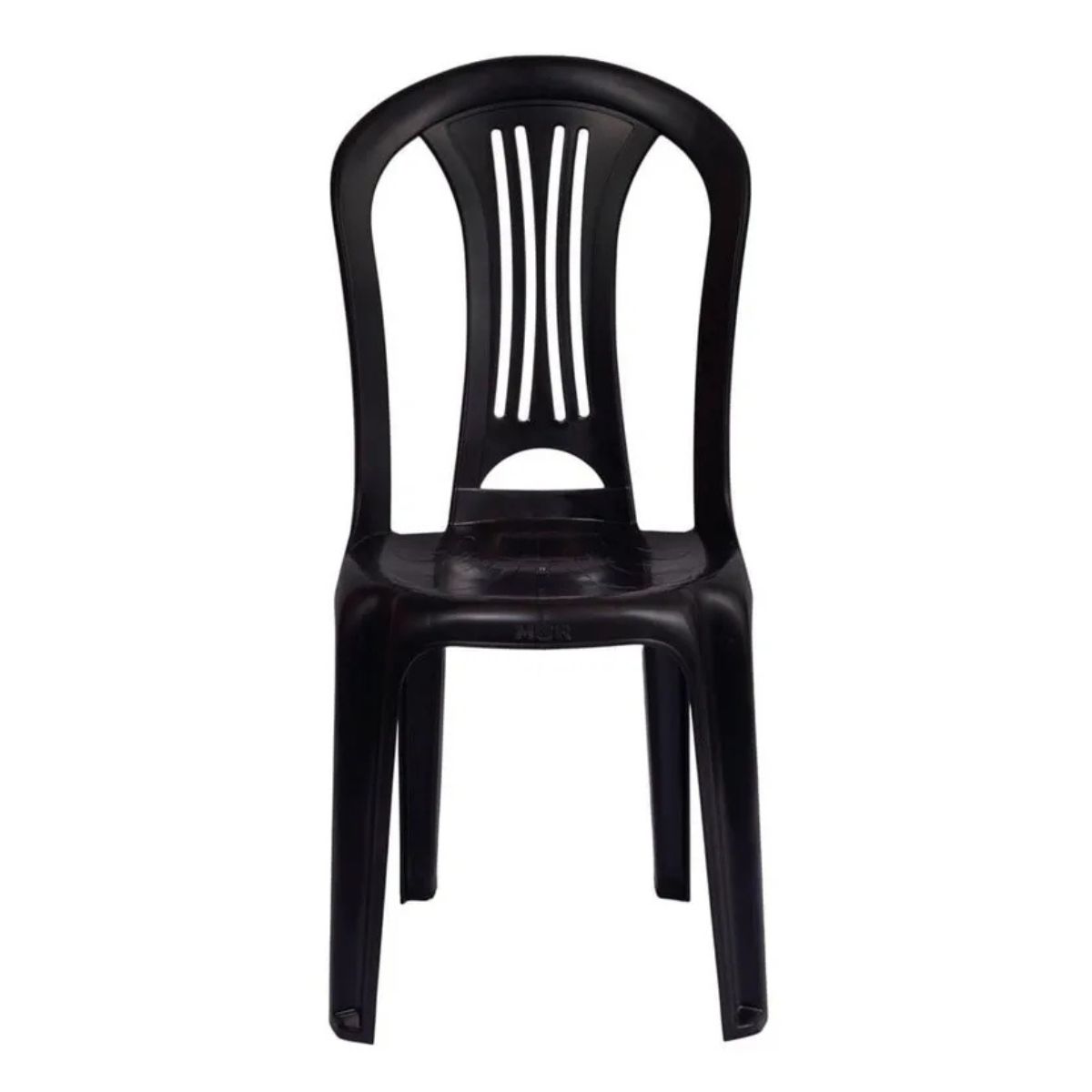 GENERICO - Silla plástica negra 51x42.5x88.8 sin brazos 4 unidades Mor