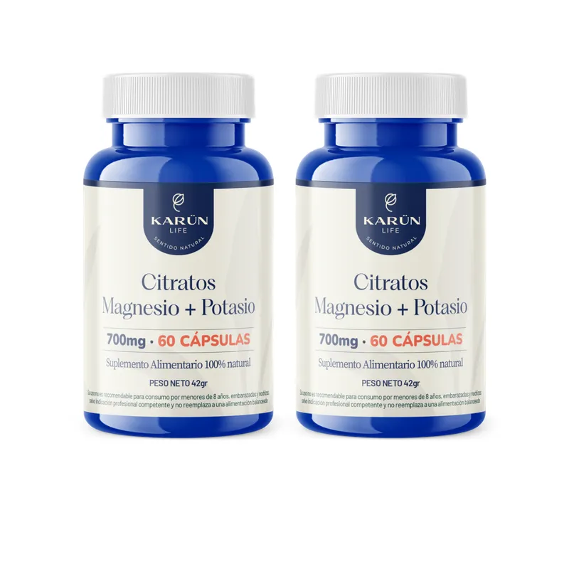 KARUNLIFE - Pack Doble Citrato De Magnesio Y Potasio 120 Cap Karun Life