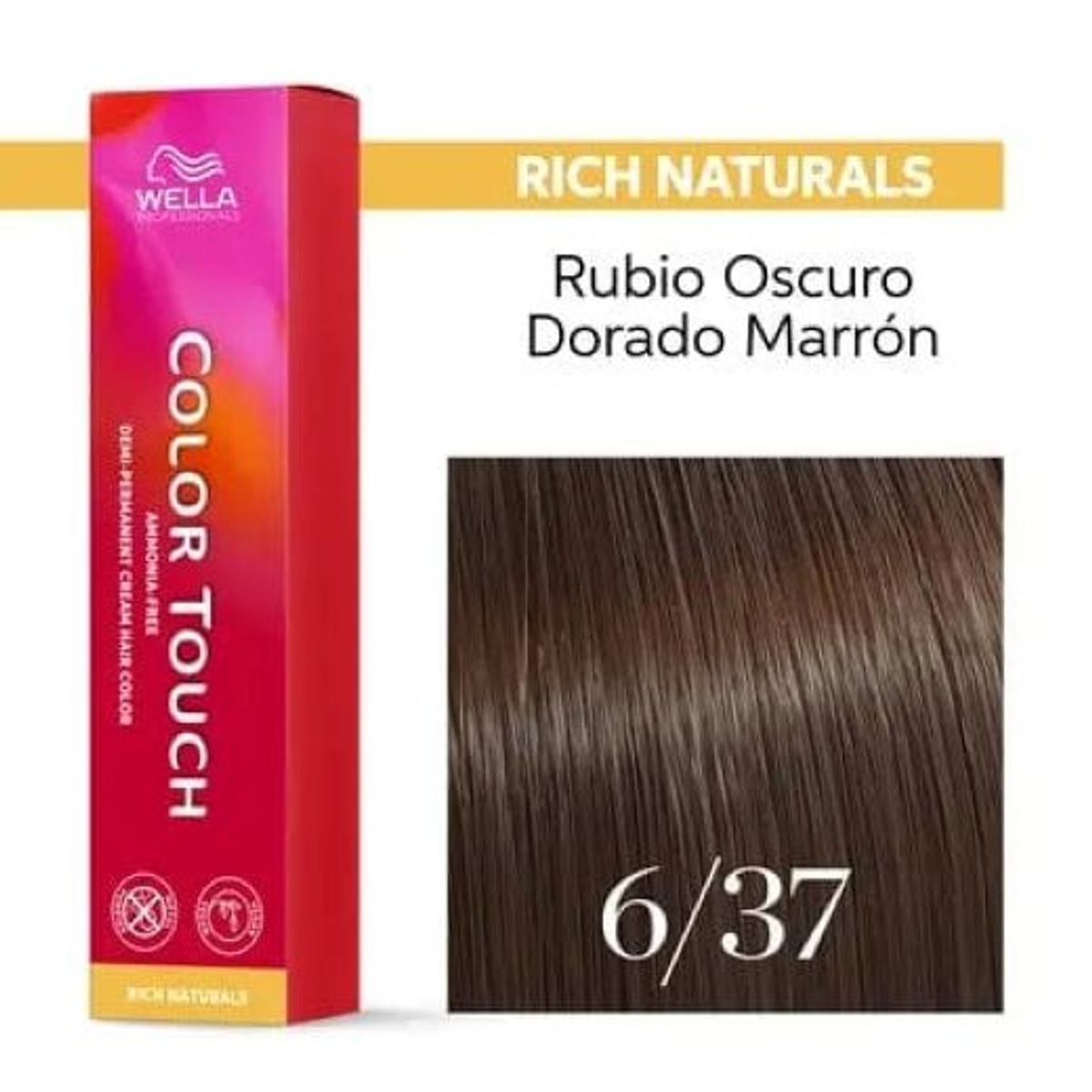 WELLA - Tinte  Wella Color Touch 6.37 Rubio Oscuro Dorado Marron 60ml