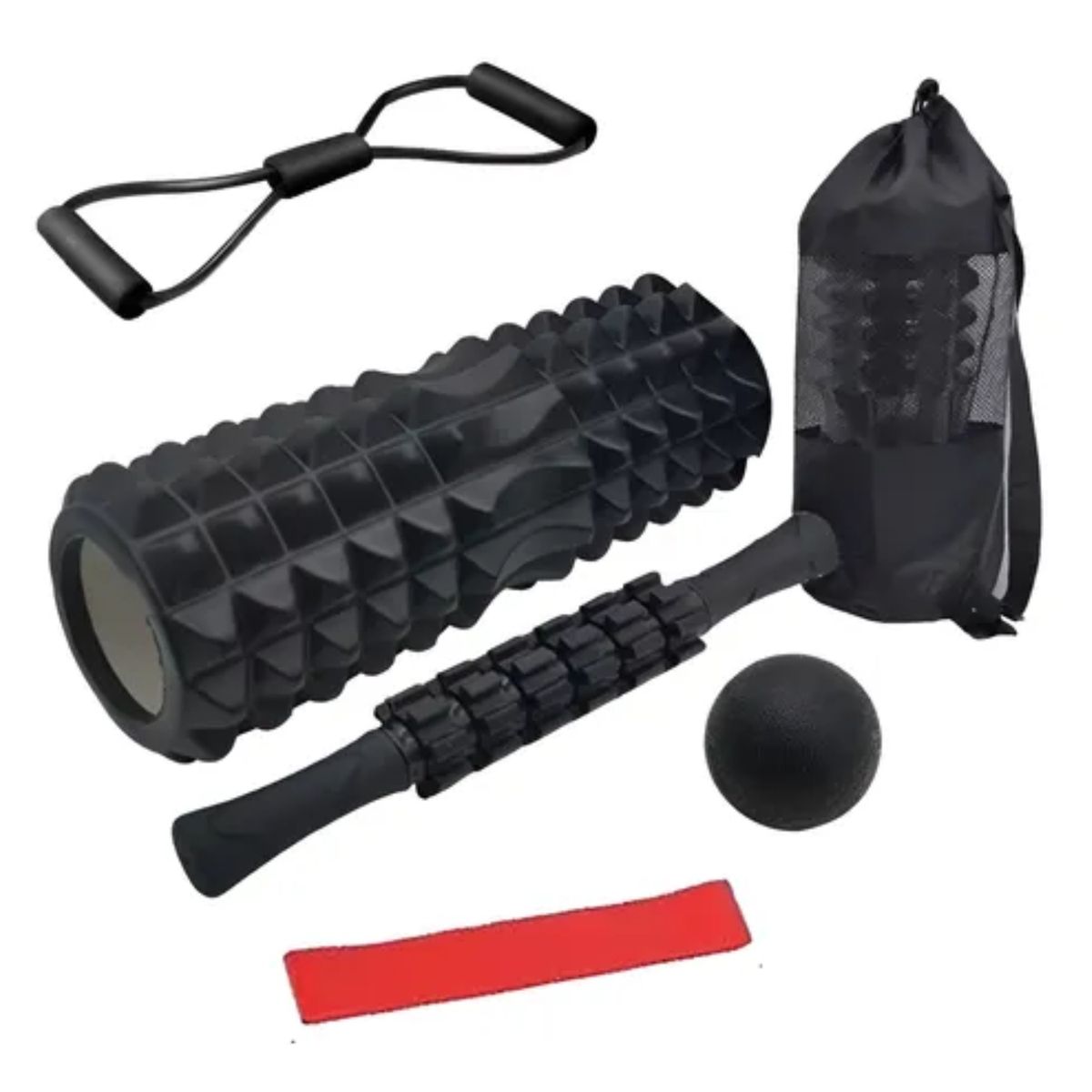 CRUSEC - Rodillo Masaje Muscular Kit 6 Piezas Yoga Pilates Elongacion