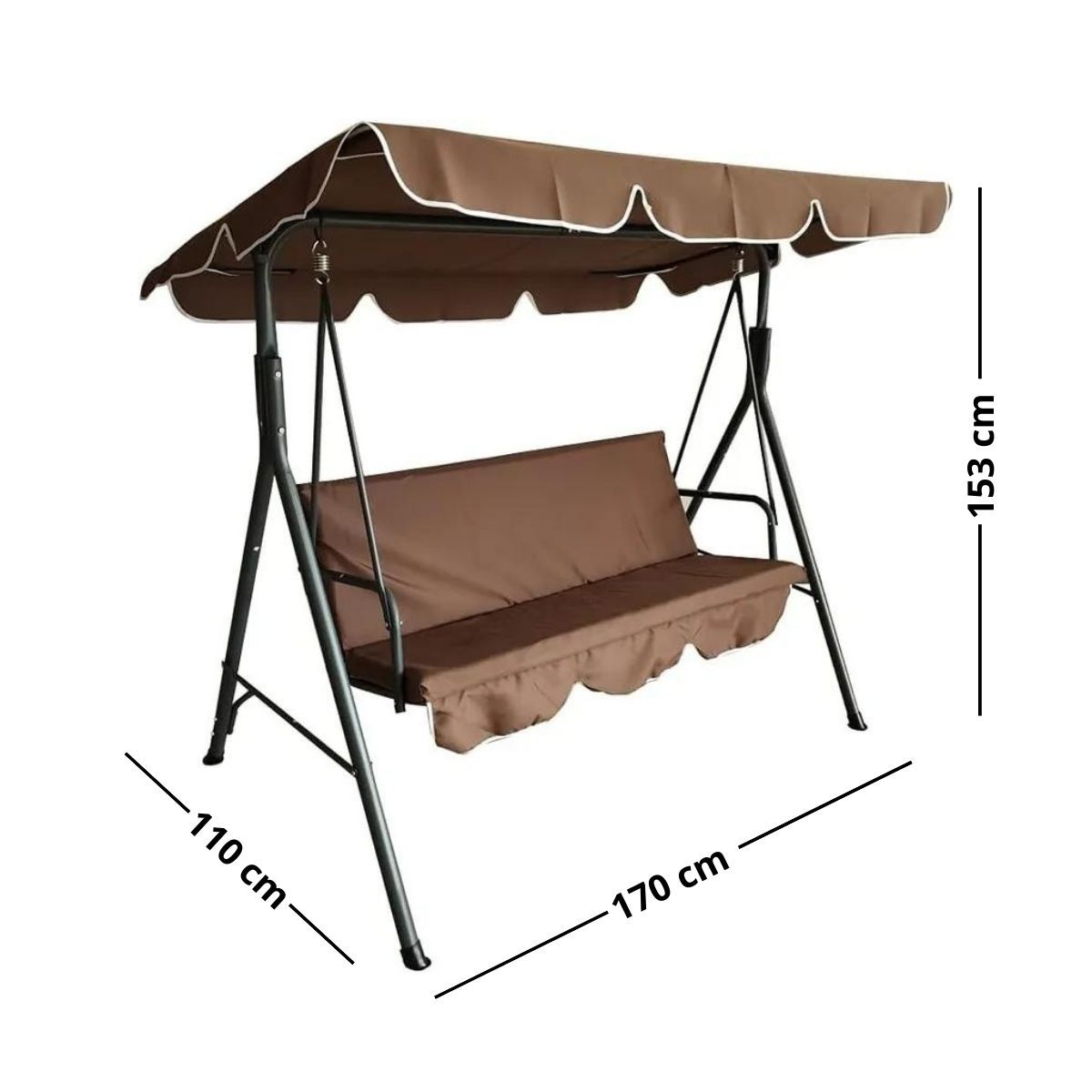 GENERICO - Sillon columpio cafe 170x110x153cm