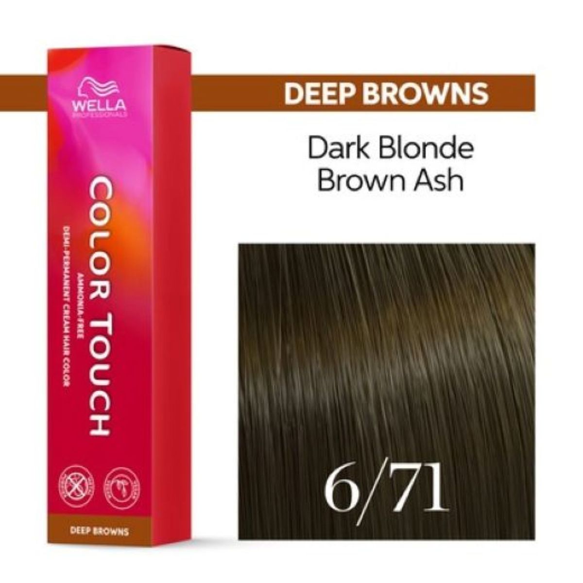 WELLA - Tinte Wella Color Touch 6.71 Rubio Oscuro Marron Ceniza62ml