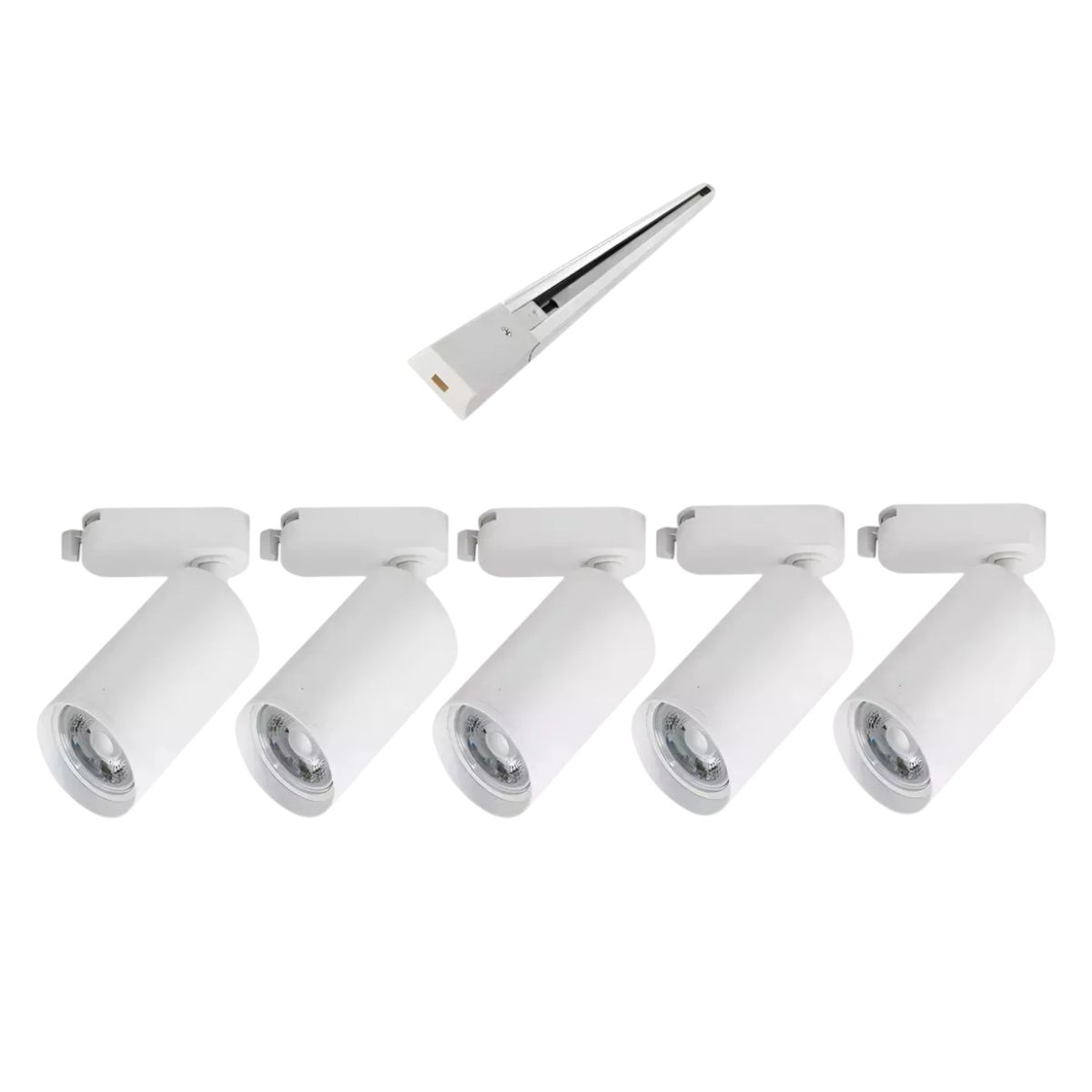 AVC Y VELL MAX - Lámpara 5 Focos Blancos Luz Neutra 7W con Riel de 1mt