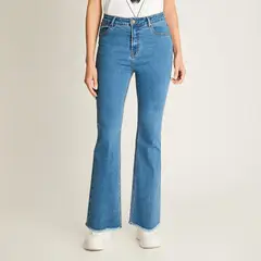 LORENZO DI PONTTI - Jeans Azul Flare Tiro Medio