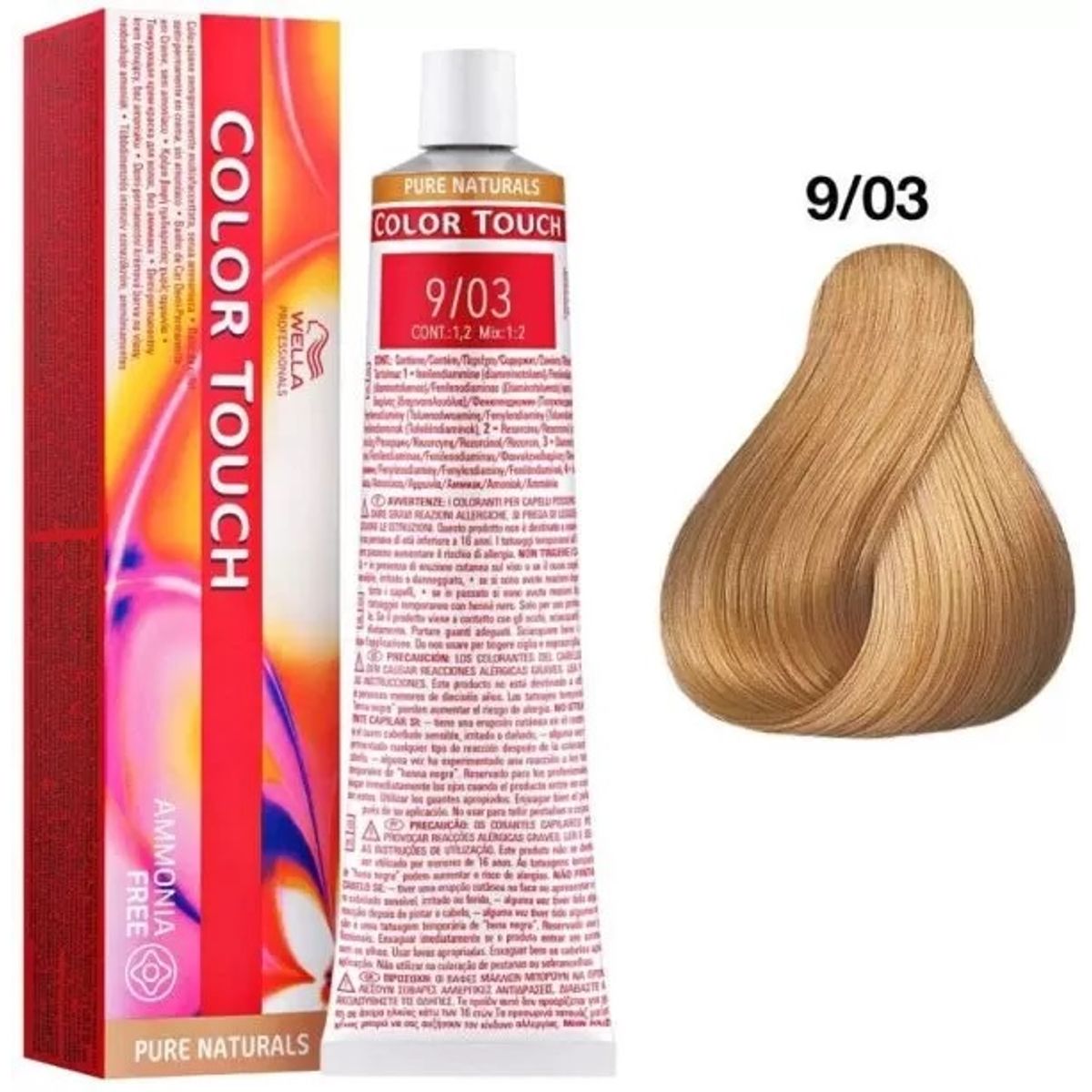 WELLA - Tinte Wella Color Touch 9.03 Rubio Extra Claro Natural Dorado 60ml