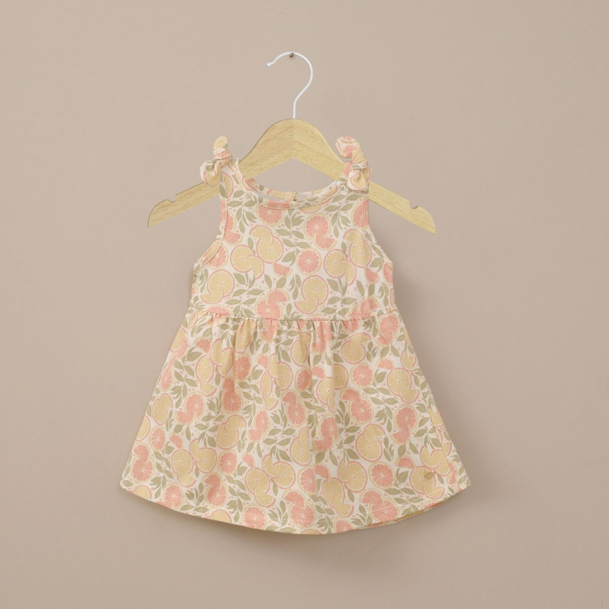 OPALINE - Vestido beige estampado de niña