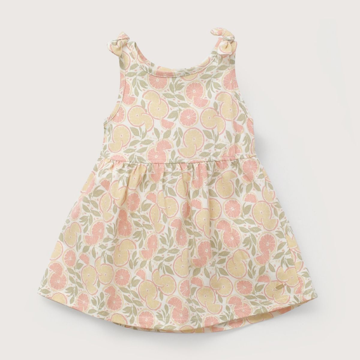 OPALINE - Vestido beige estampado de niña