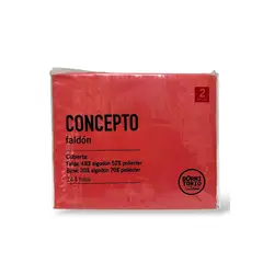 GENERICO - Faldón Para Cama 2 Plazas Rojo