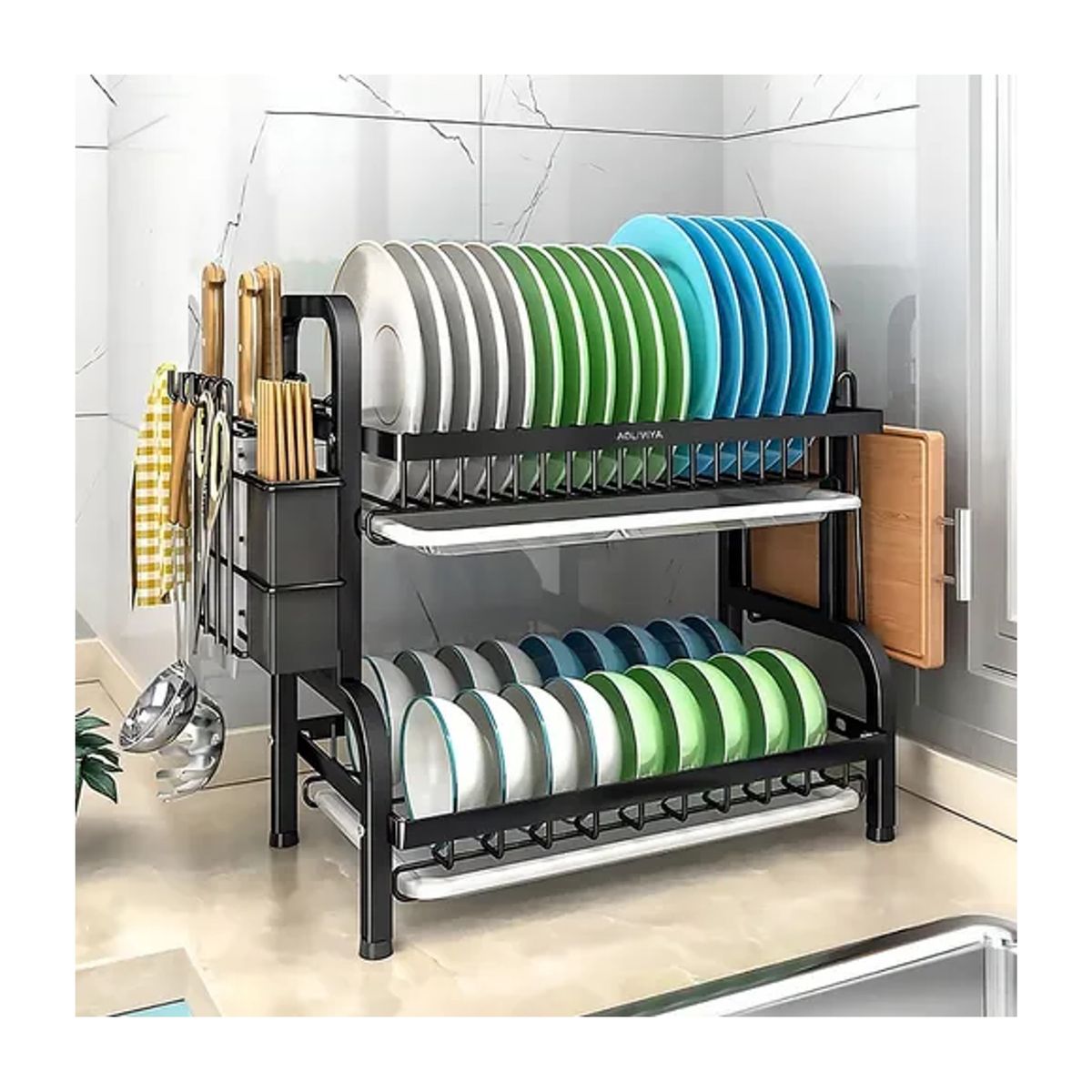 GENERICO - Escurridor Secador de Platos Extraíble 2 Niveles