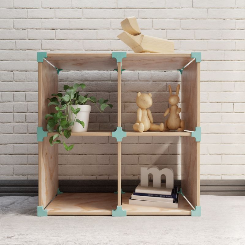 GENERICO - Cubo 2x2 de Madera Modular  Repisa Organizadora