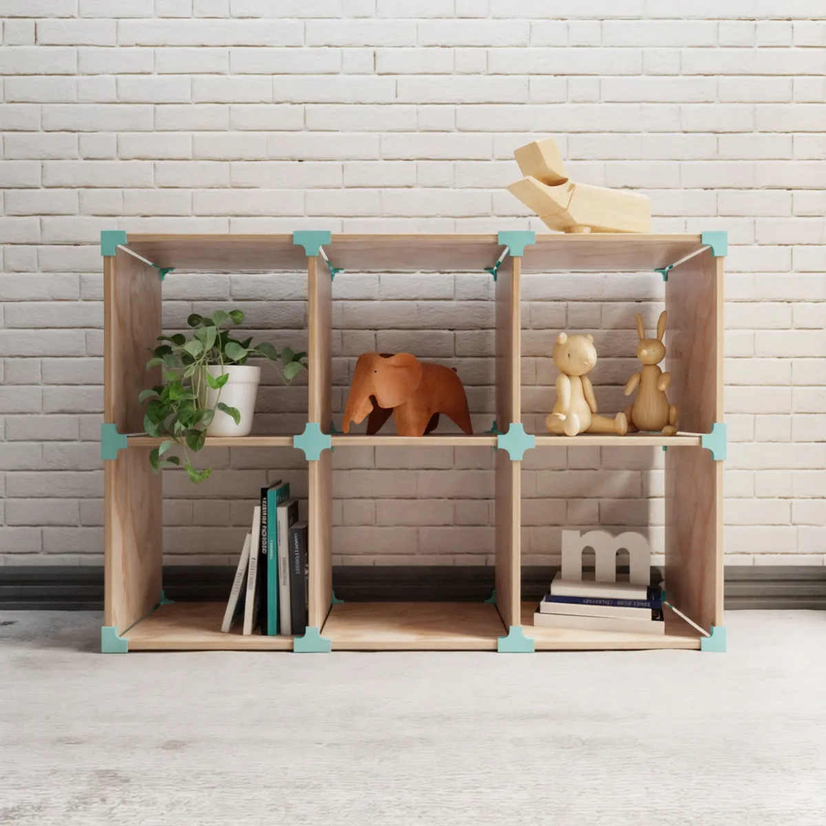 GENERICO - Cubo 2x3 de Madera Modular  Repisa Organizadora