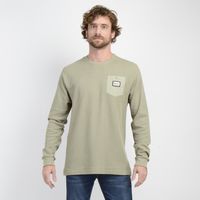 POLERA MANGA LARGA WAFFLE SUPLY II VERDE OSCURO
