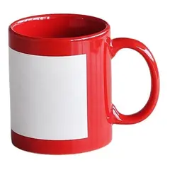 CURSOR - Tazón Taza Roja Con Parche Para Sublimar O Estampar 11oz