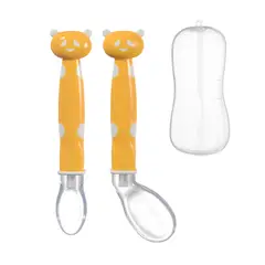 GENERICO - Pack 2 Cucharas De Silicona Suave Para Bebés Alimentos