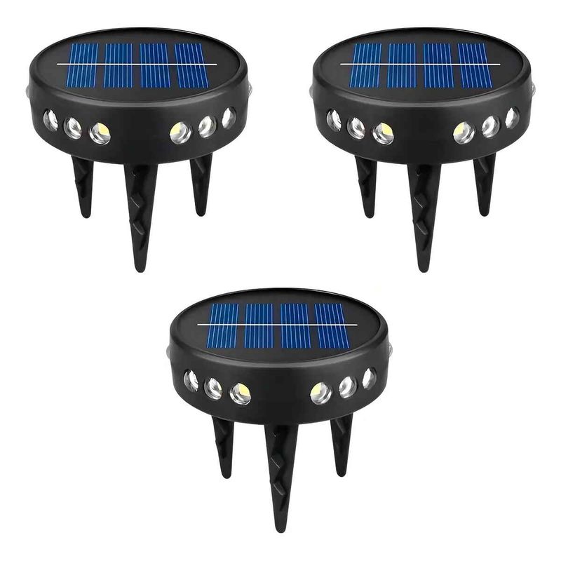 GENERICO - Pack De 3 Luces De Jardín Solares 15 Led Luces Enterradas