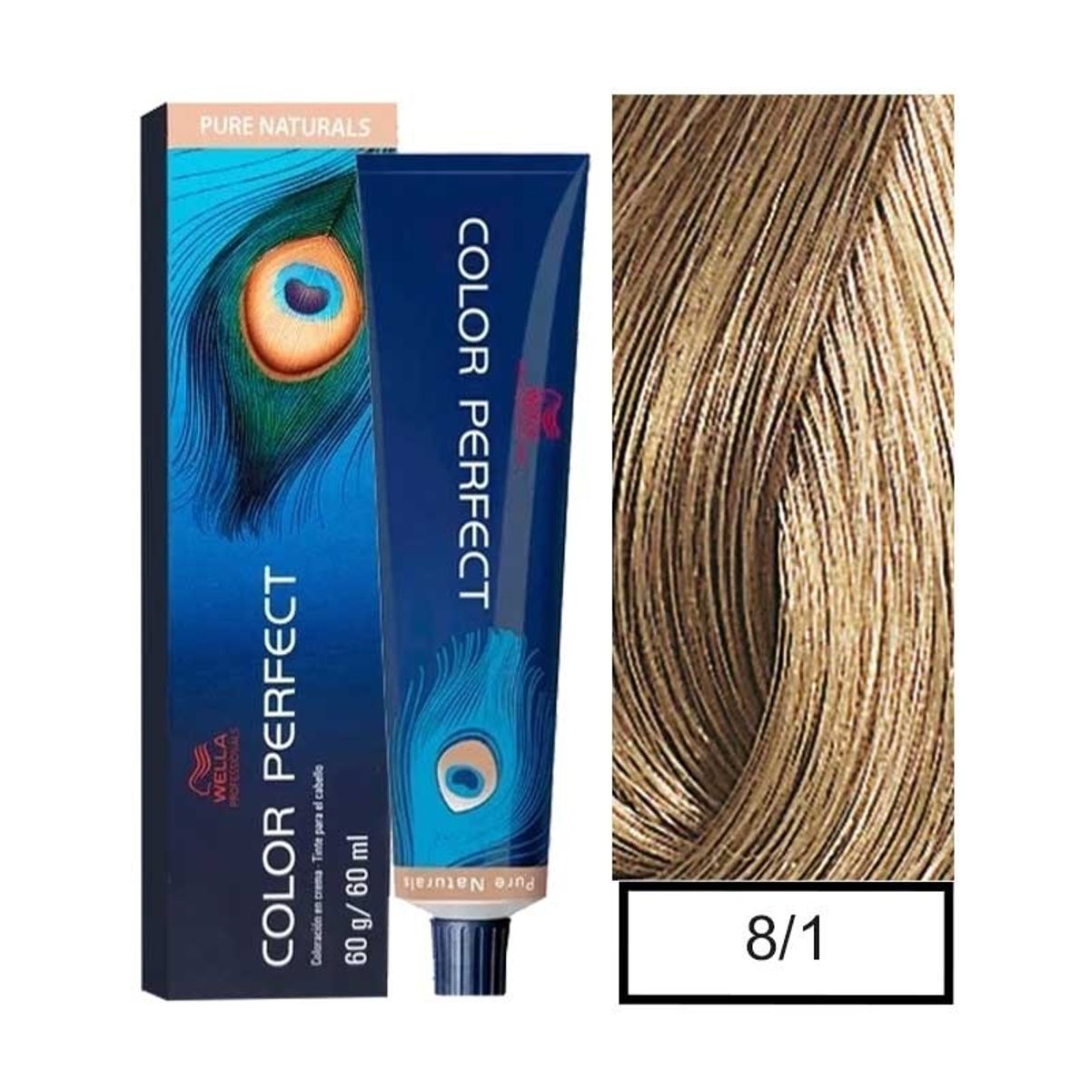 WELLA - Tinte para Cabello Wella Color Perfect 8.1 Rubio Claro Ceniza 60ml + Oxidante
