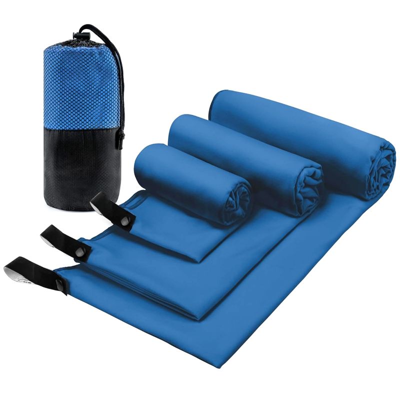 GENERICO - Toalla Microfibra Set De 3 Baño Viaje Natación Secado Rápido
