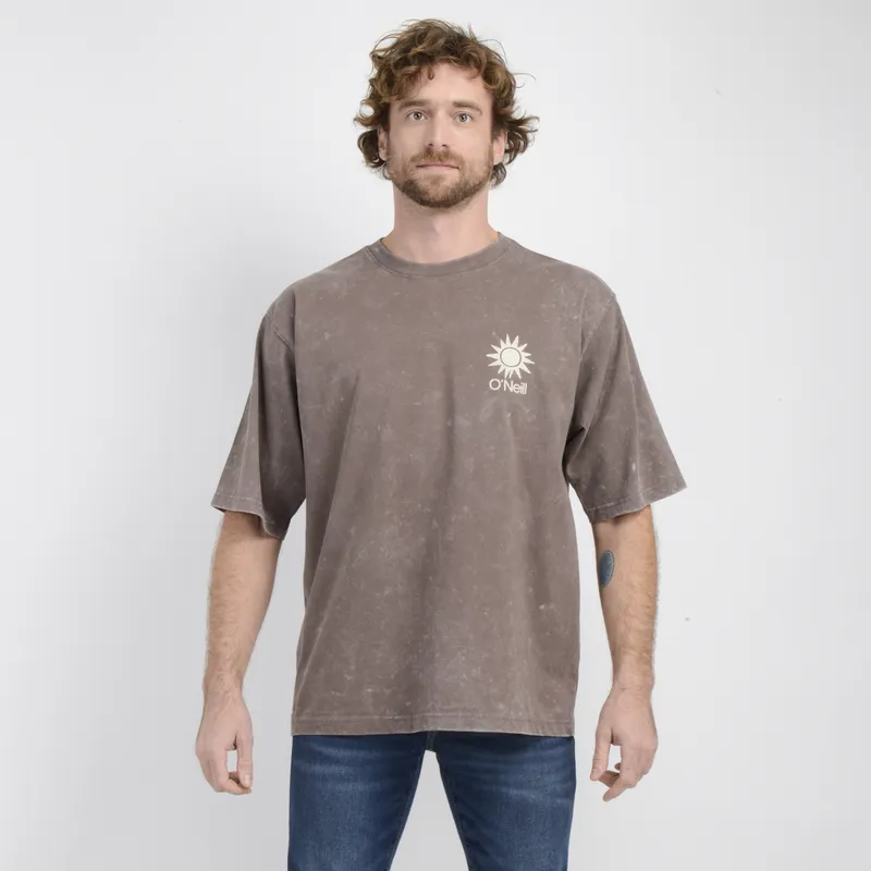 O'NEILL - POLERA MANGA CORTA OVERSIZE BLOCK CAFÉ