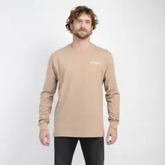 O'NEILL - POLERA MANGA LARGA OG PARALLEL LINES CAFÉ CLARO