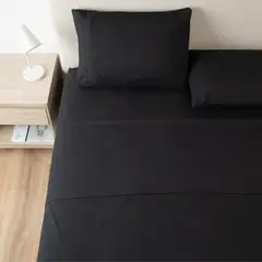 GENERICO - Sabana 1800 hotel ultra suave funda bordada 2 plazas color negro