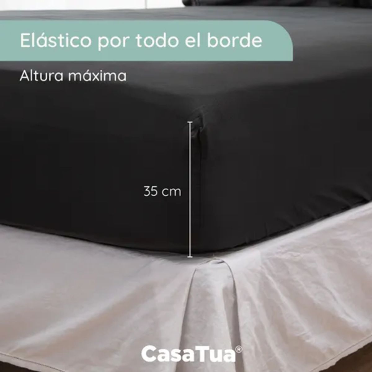 GENERICO - Sabana 1800 hotel ultra suave funda bordada 2 plazas color negro