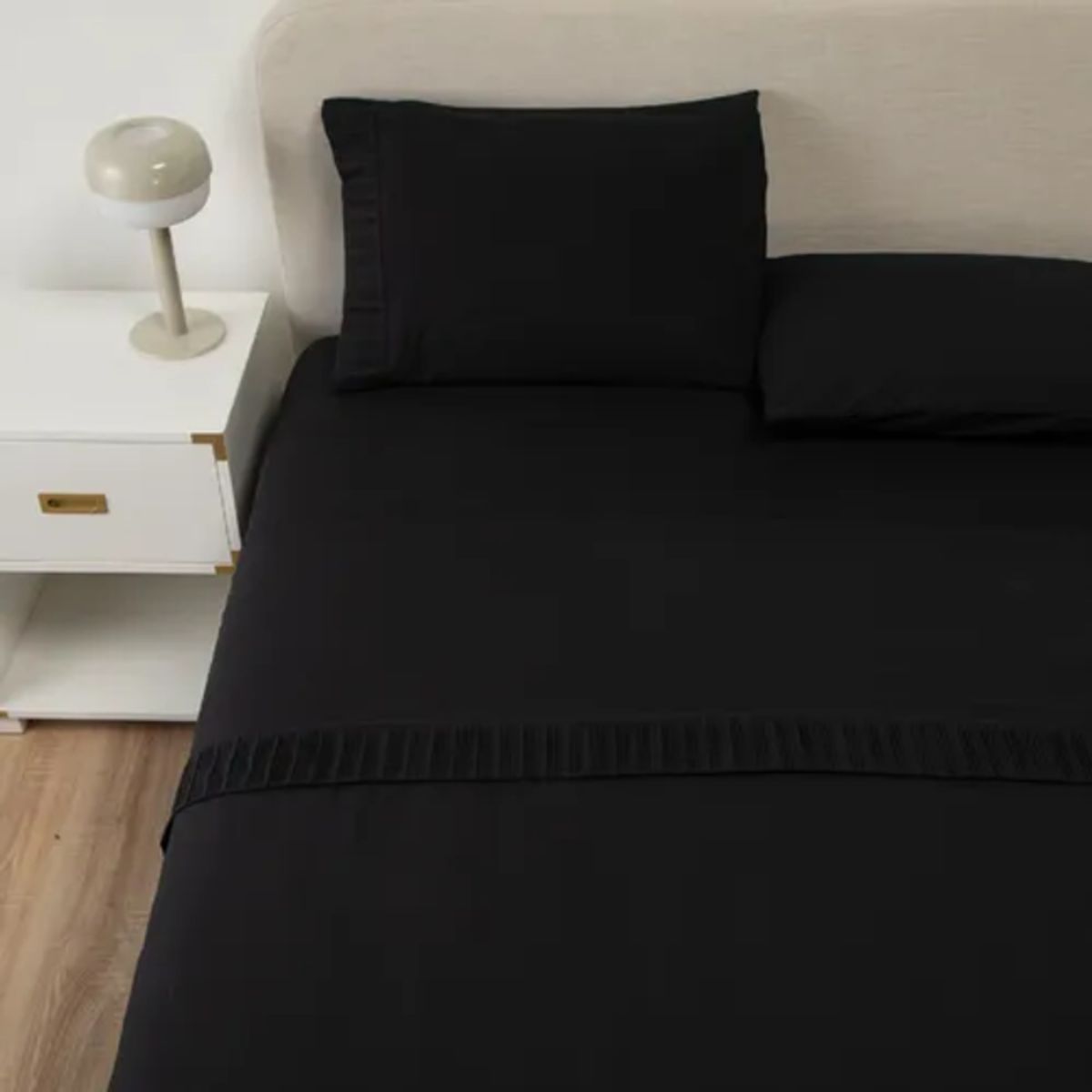 GENERICO - Sabanas casatua hotel funda almohada 2 plazas color negro
